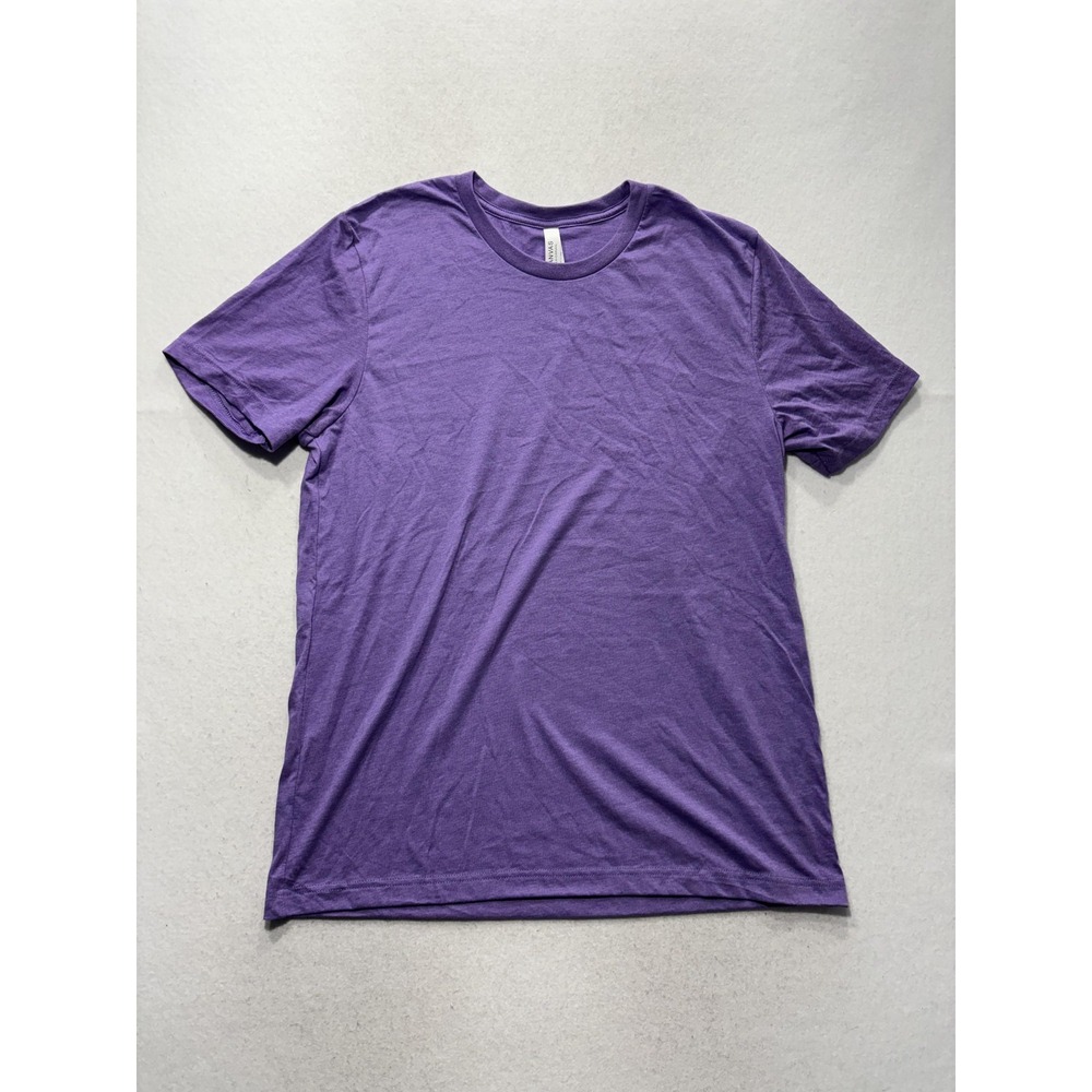 Bella + Canvas 3001 Mens Large Purple Crew Neck Short Sleeve Basic Tee Shirt